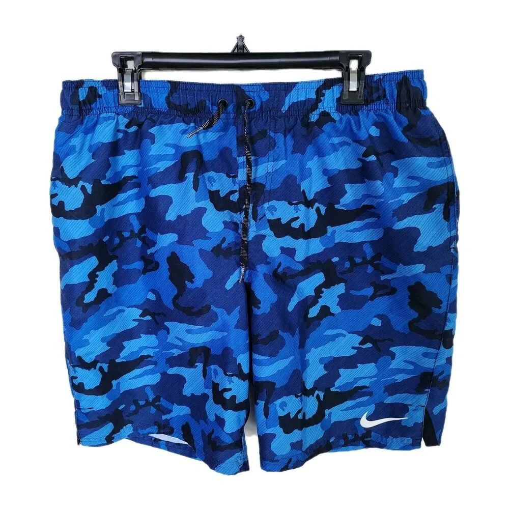 Men's Nike Vital Volley Swim Trunks Obsidian Blue Camo Board Shorts Size Large